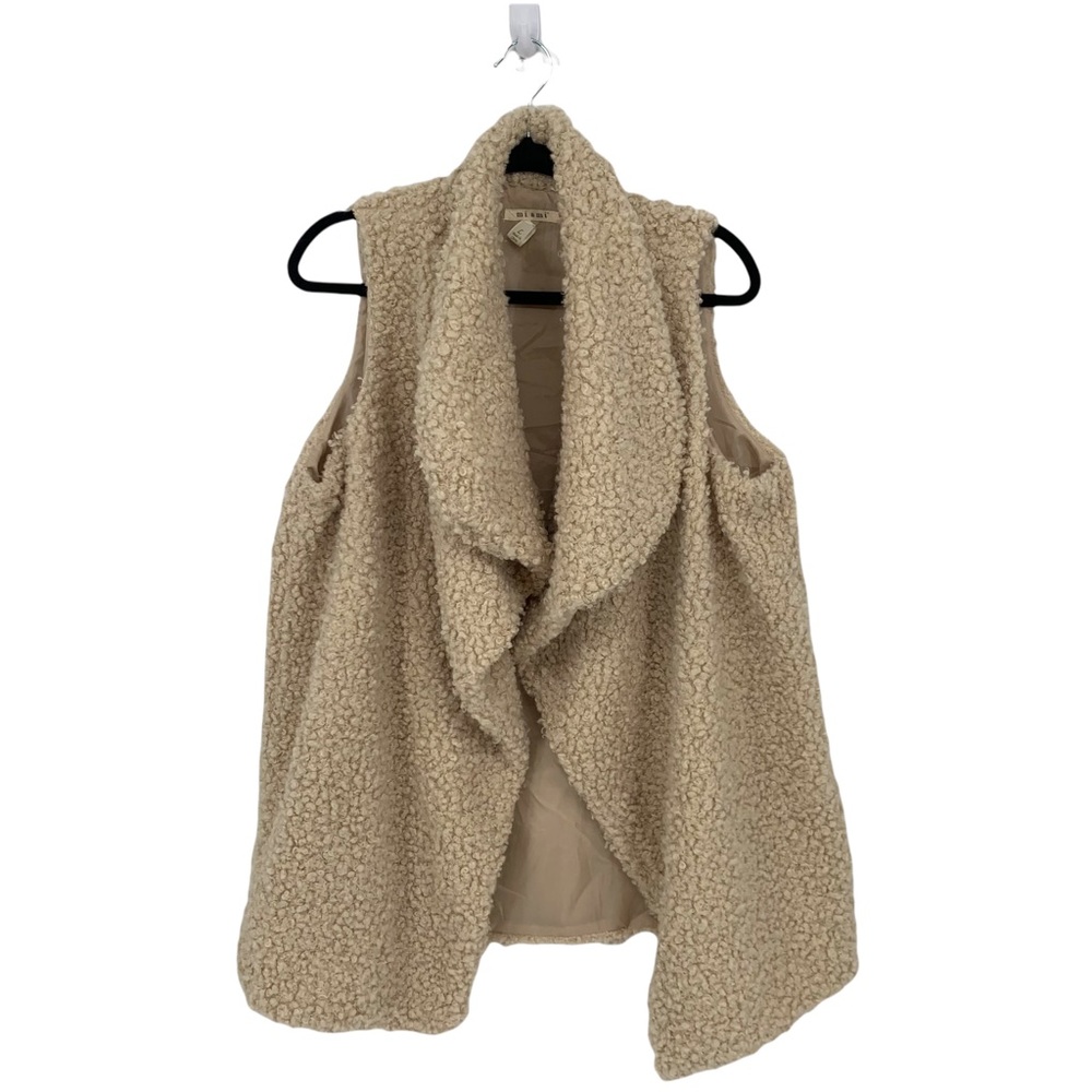 Miami Cream Fuzzy Curly Teddy Pull On Vest Size Large runs very big.